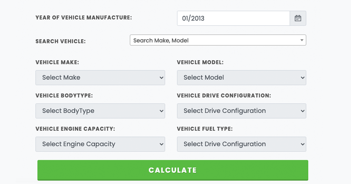 Vehicle Duty Calculator - AUGUST 2023